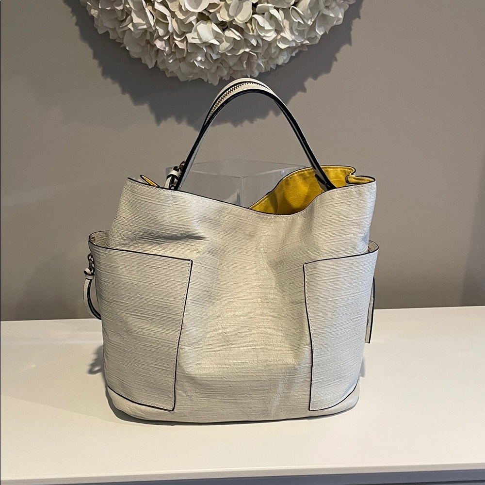 Elegant Cream and Yellow Women's Satchel